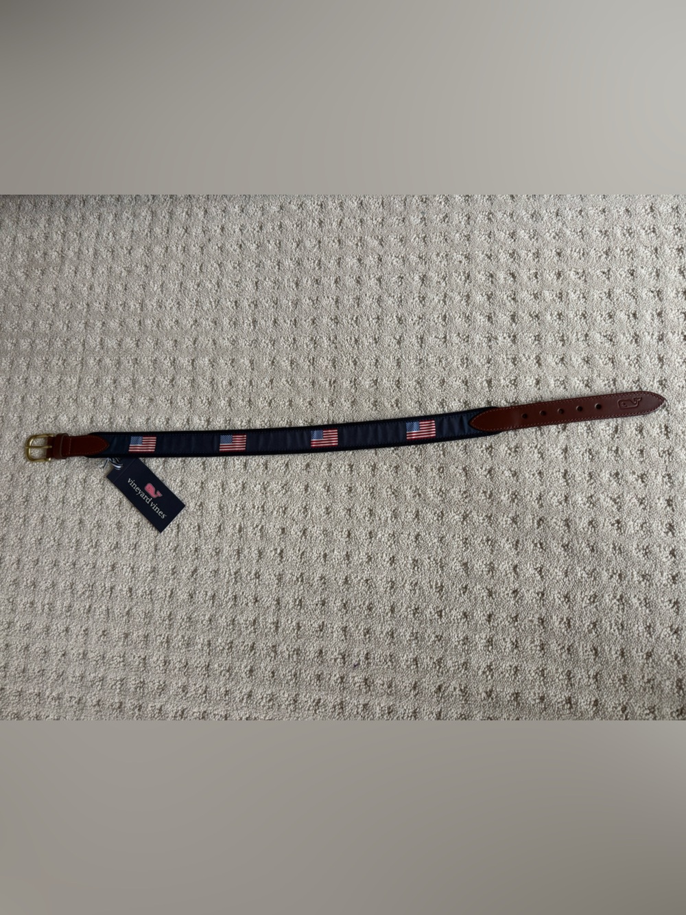 Vineyard Vines Boys Navy American Flag Belt
